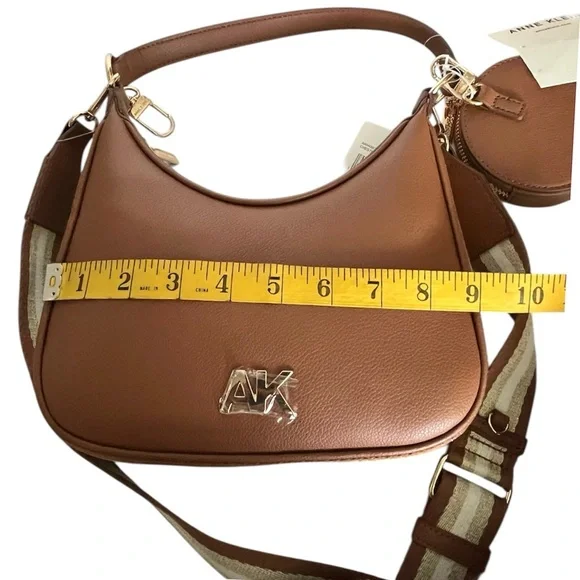 Anne Klein Simone Convertible Shoulder Hobo Bag w/ Coin Purse Chestnut Brown NWT - Picture 12 of 13